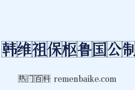 韩维祖保枢鲁国公制是什么意思的图片